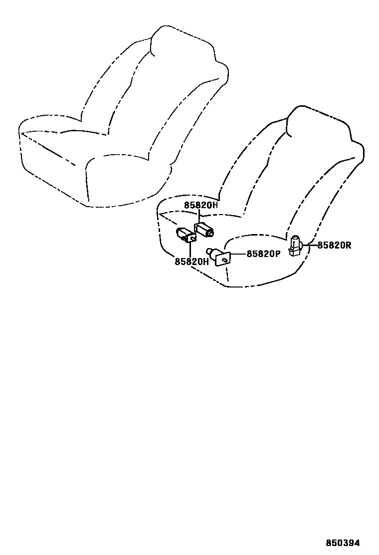 Toyota CAMRY 座椅电机和座椅加热器 EPC diagram — 850394