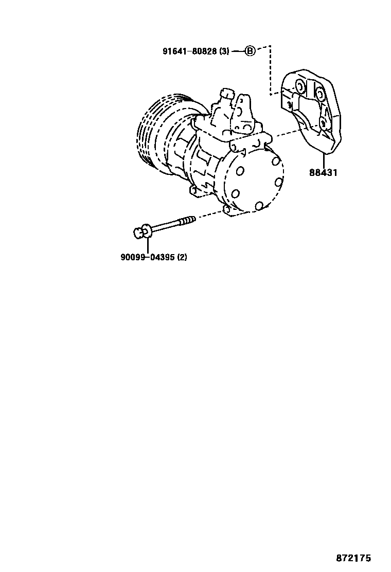 Toyota CAMRY Heating & Air Conditioning - Compressor EPC diagram — 872175