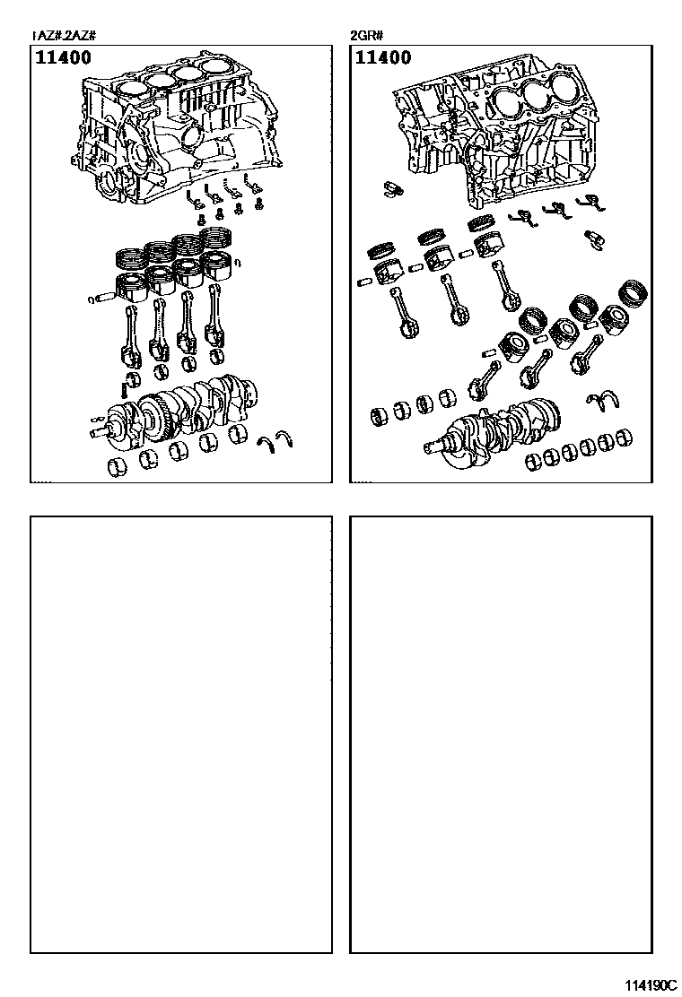 Toyota CAMRY Short Block Assembly EPC diagram — 114190C