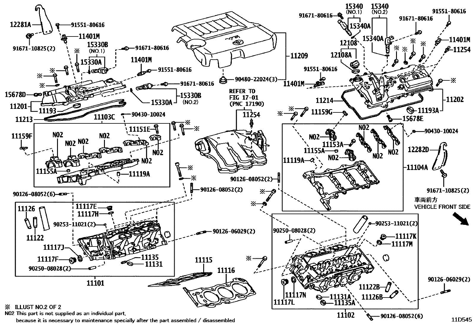 Toyota CAMRY Cylinder Head EPC diagram — 11D545