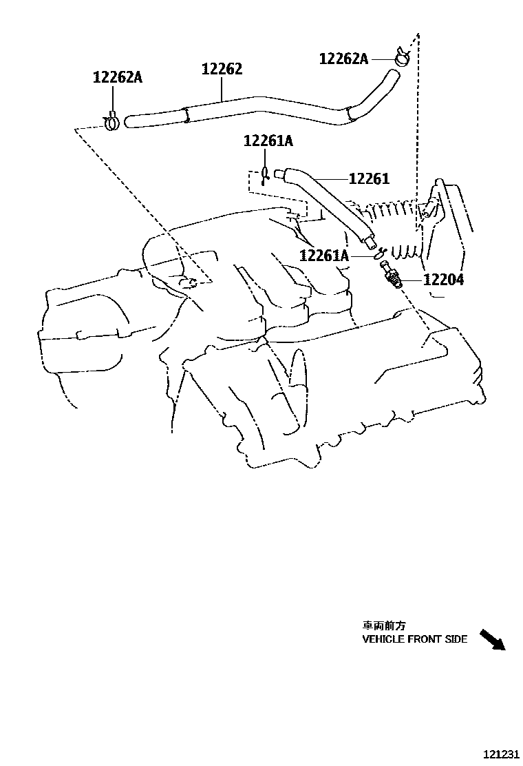 Toyota CAMRY Ventilation Hose EPC diagram — 121231