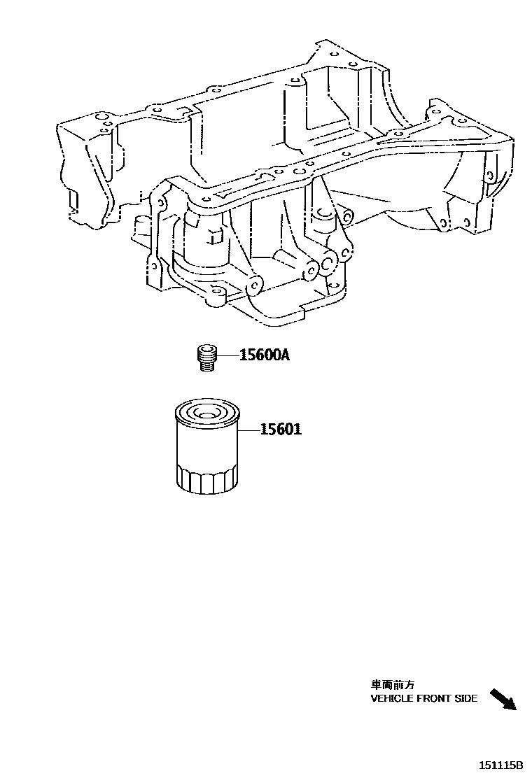 Toyota CAMRY Oil Filter EPC diagram — 151115B
