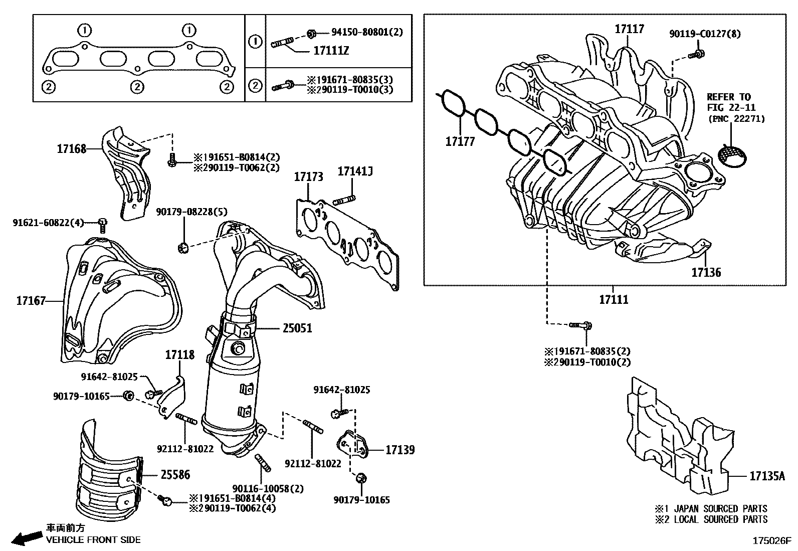 Toyota CAMRY Manifold EPC diagram — 175026F