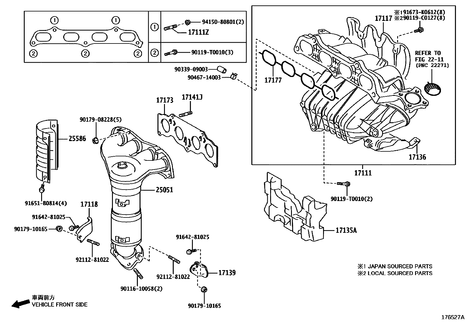 Toyota CAMRY Manifold EPC diagram — 176527A