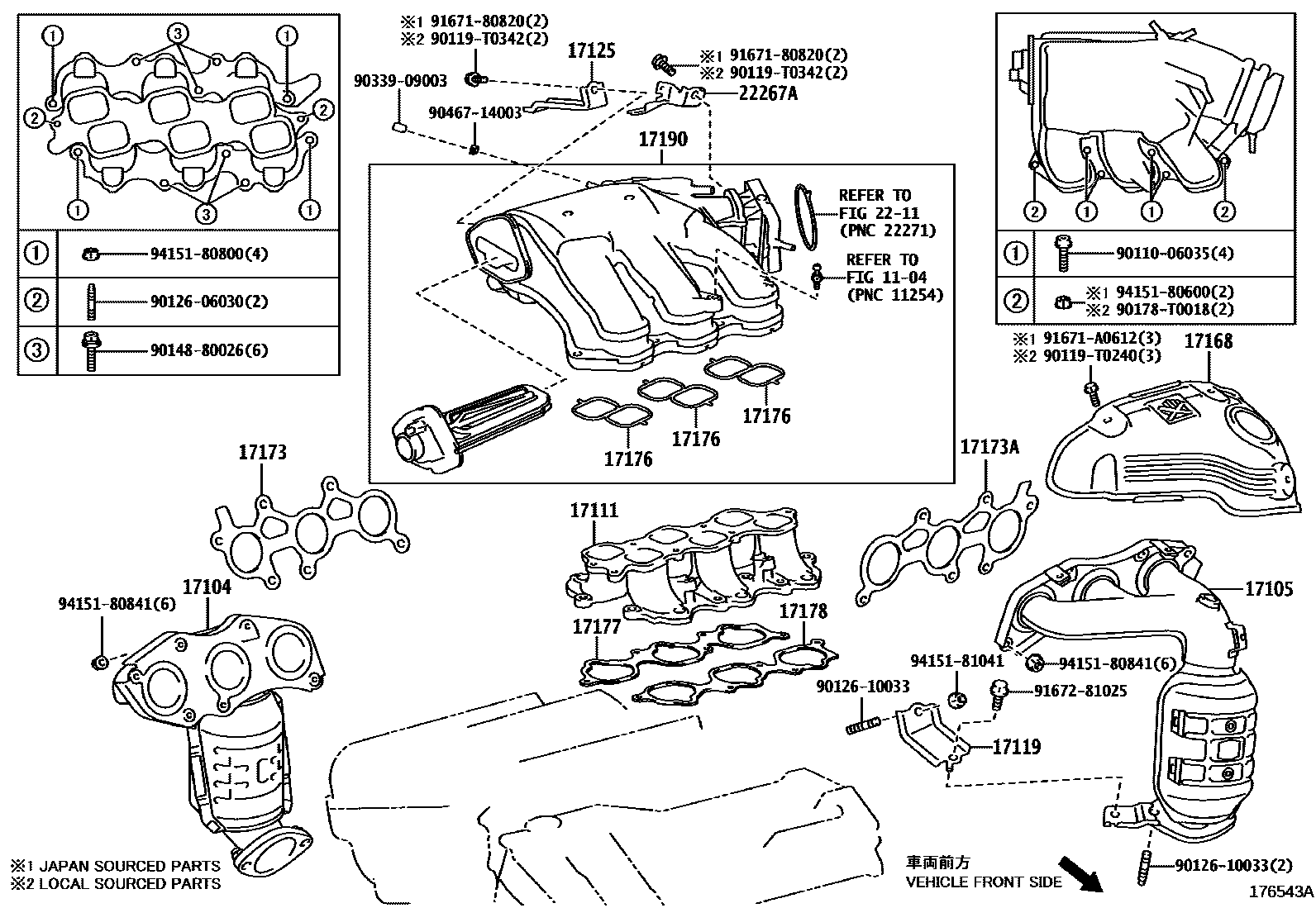Toyota CAMRY Manifold EPC diagram — 176543A
