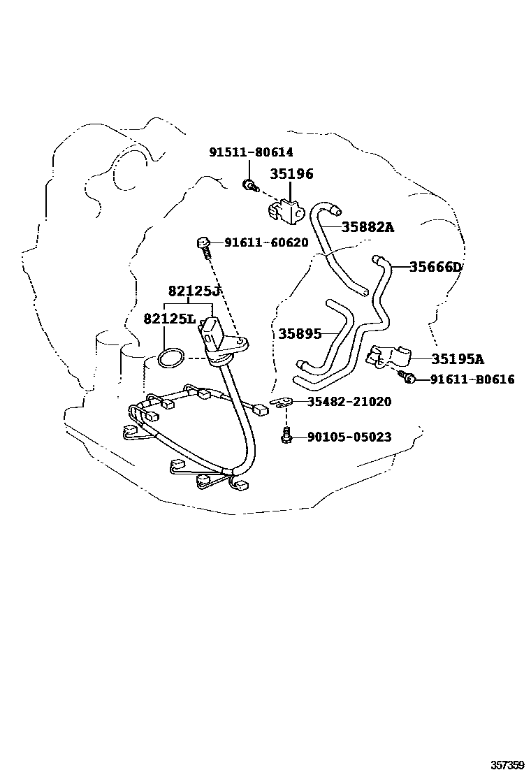 Toyota CAMRY 阀体和滤油网(ATM) EPC diagram — 357359