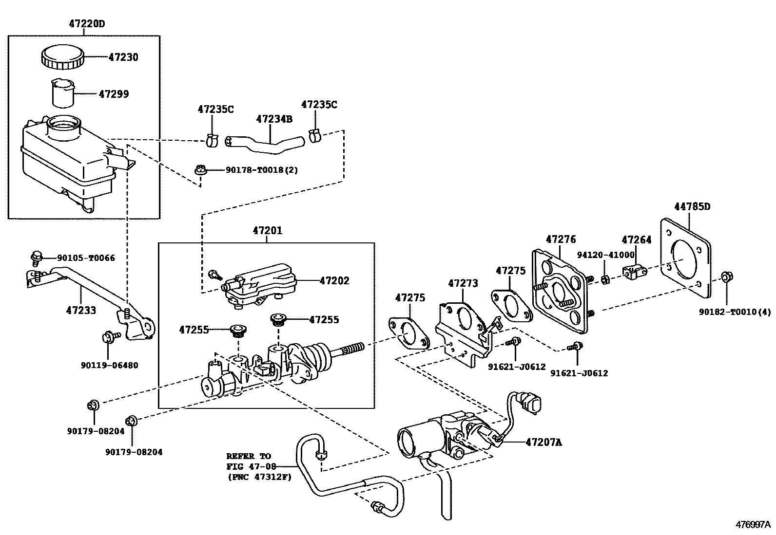 Toyota CAMRY 制动总泵 EPC diagram — 476997A