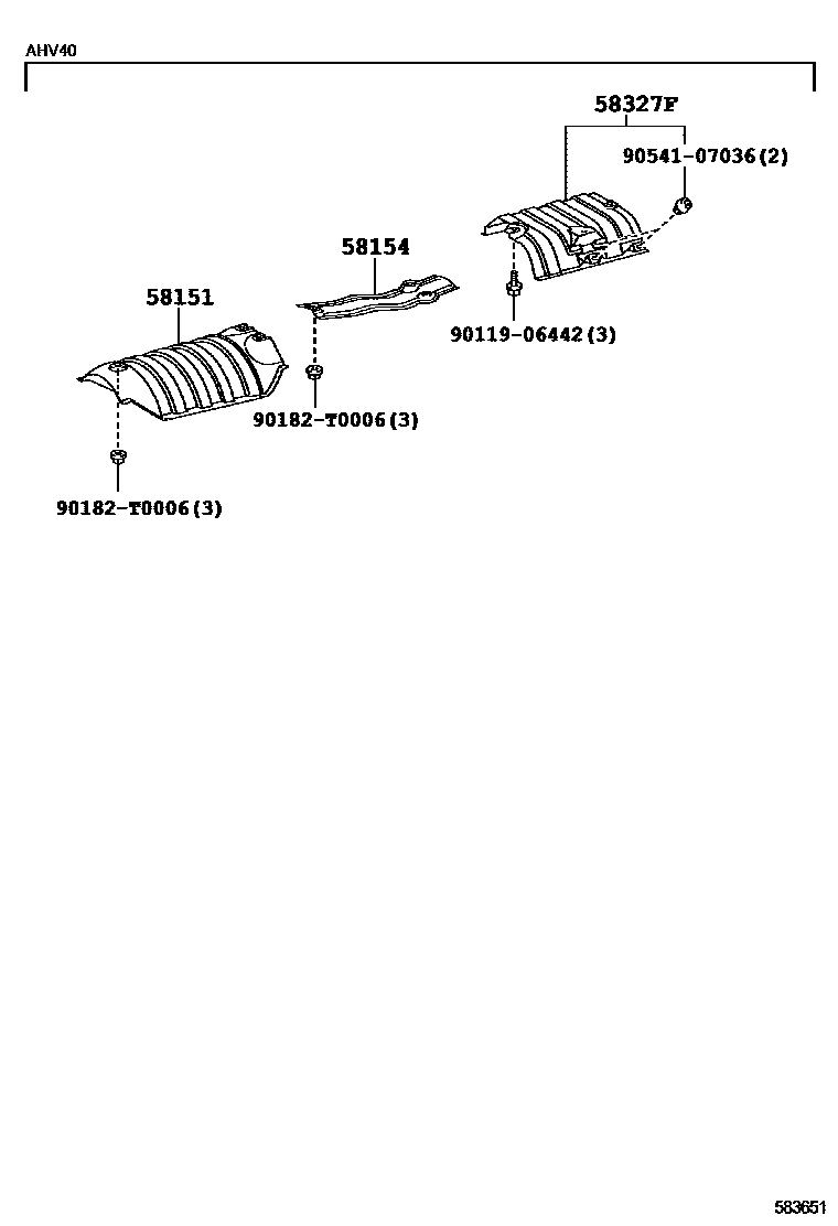 Toyota CAMRY 地板隔热垫 EPC diagram — 583651