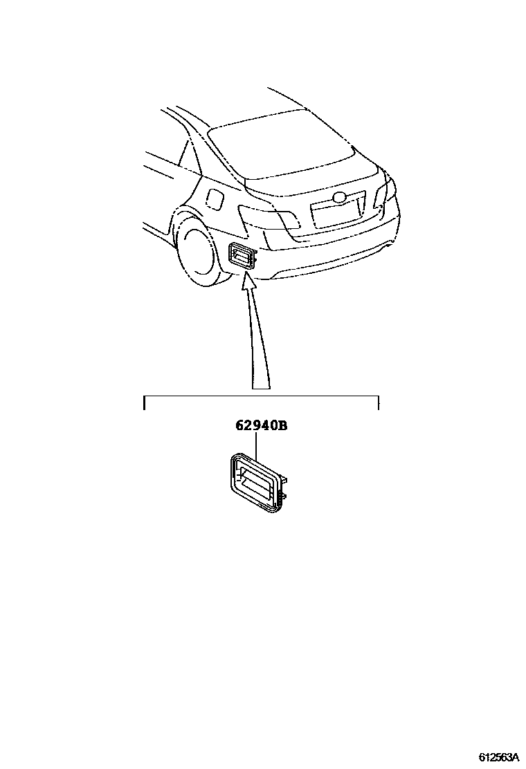 Toyota CAMRY 车侧通风装置 EPC diagram — 612563A