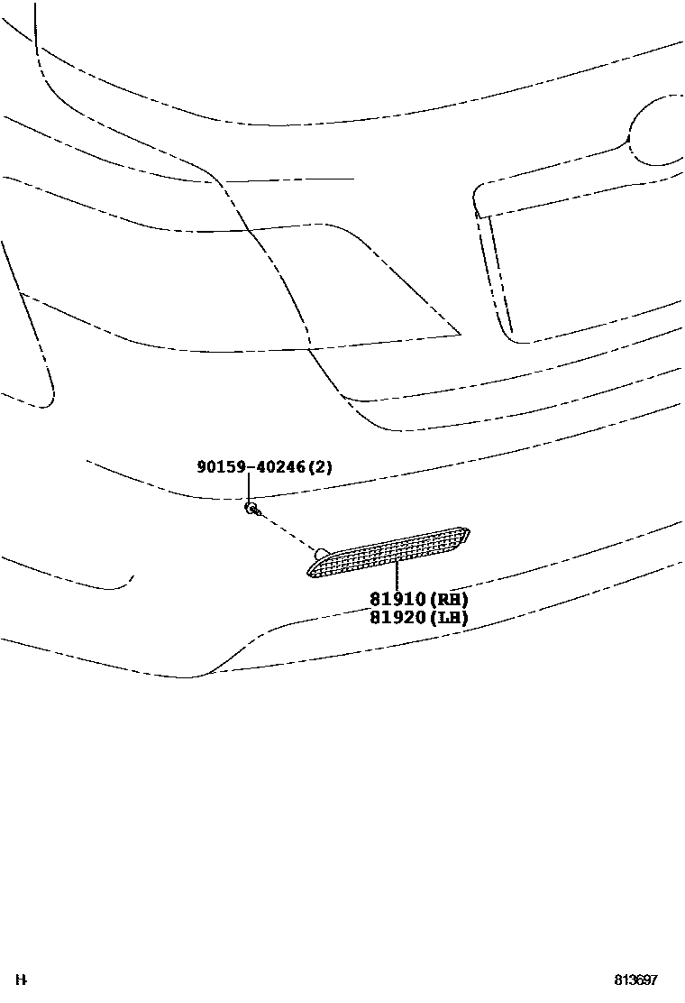 Toyota CAMRY reflector EPC diagram — 813697