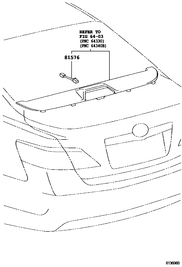 Toyota CAMRY 高位刹车灯 EPC diagram — 813698B