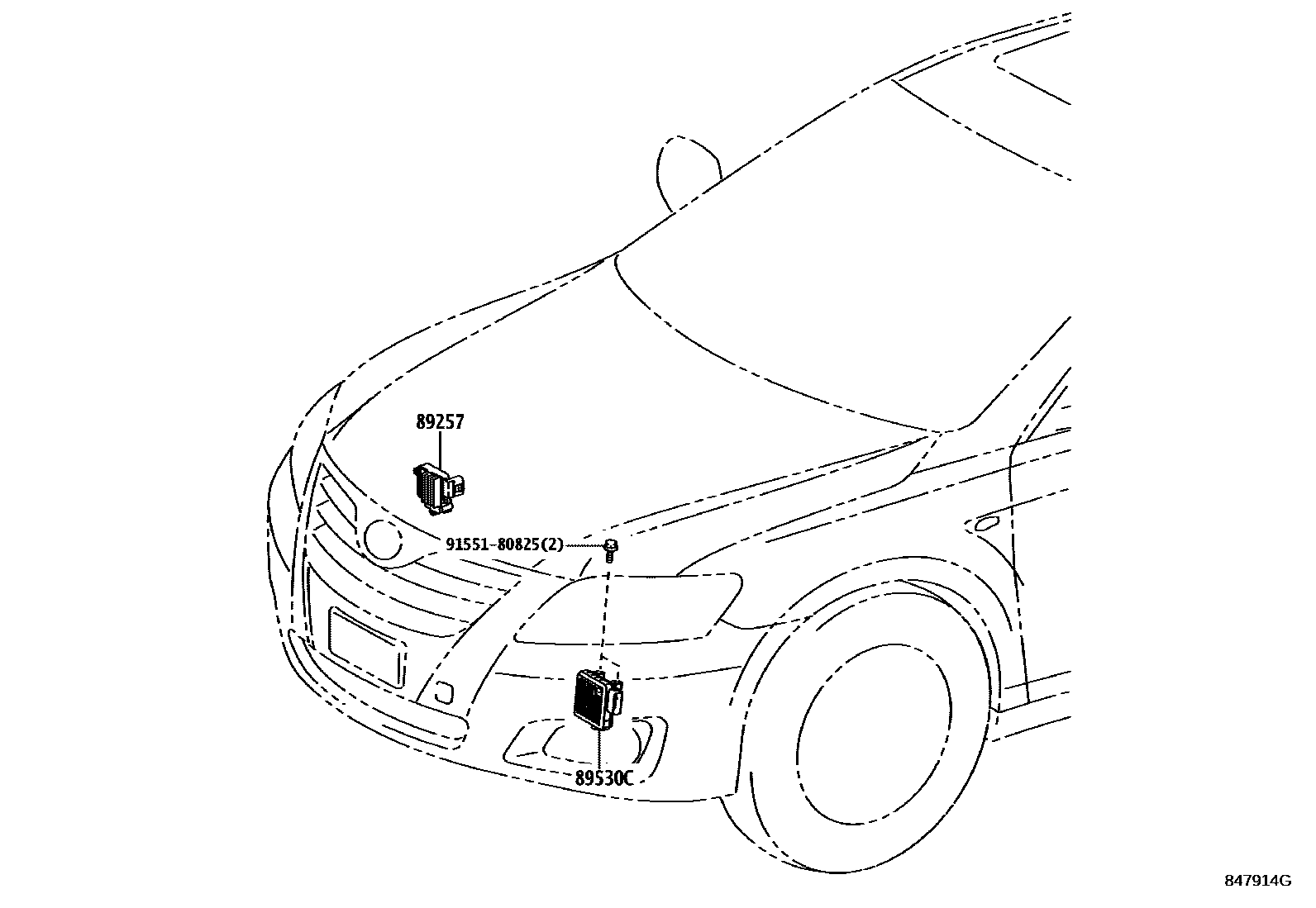 Toyota CAMRY 开关和继电器和ECU EPC diagram — 847914G