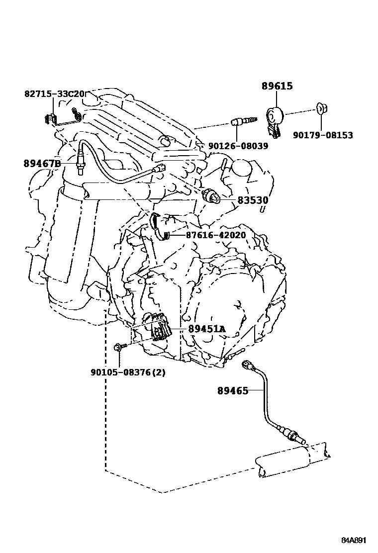 Toyota CAMRY 开关和继电器和ECU EPC diagram — 84A891