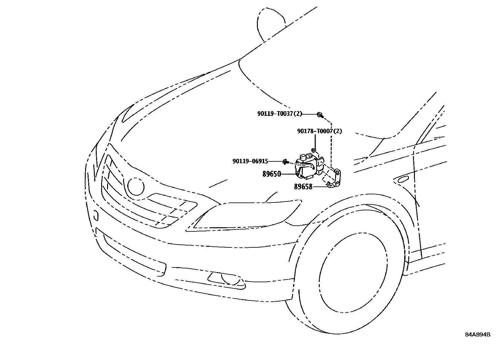 Toyota CAMRY 开关和继电器和ECU EPC diagram — 84A894B
