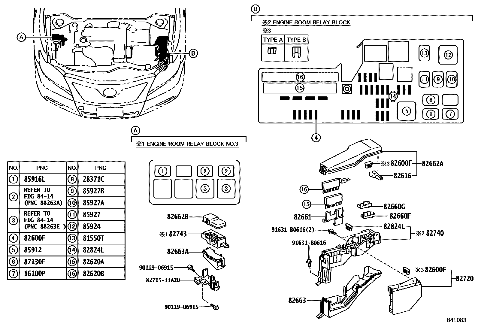 Toyota CAMRY 开关和继电器和ECU EPC diagram — 84L083