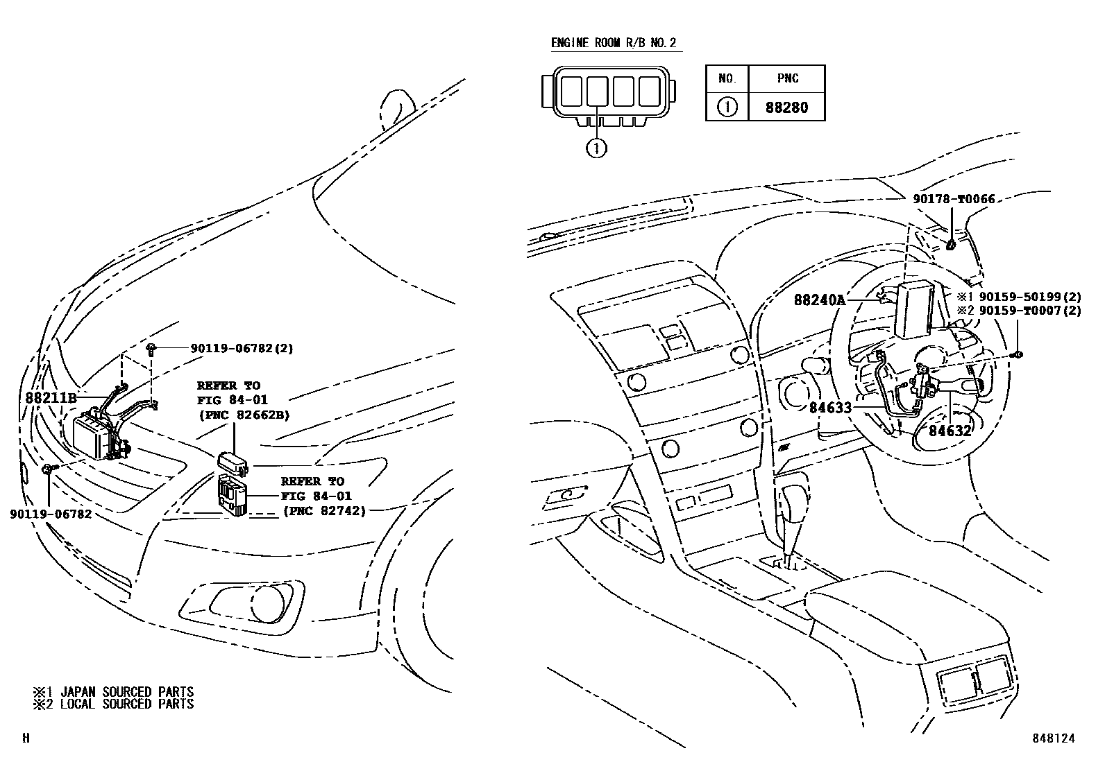 Toyota CAMRY 巡航控制(自动行驶) EPC diagram — 848124