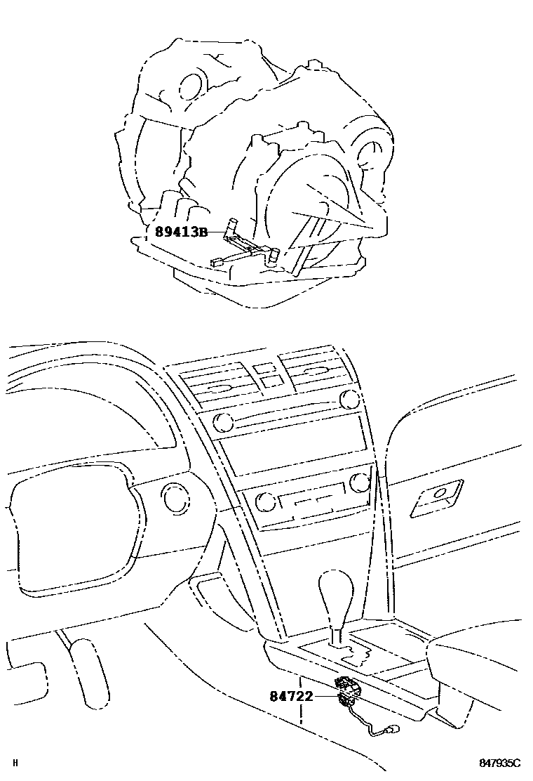 Toyota CAMRY 超速档和电子控制变速器 EPC diagram — 847935C