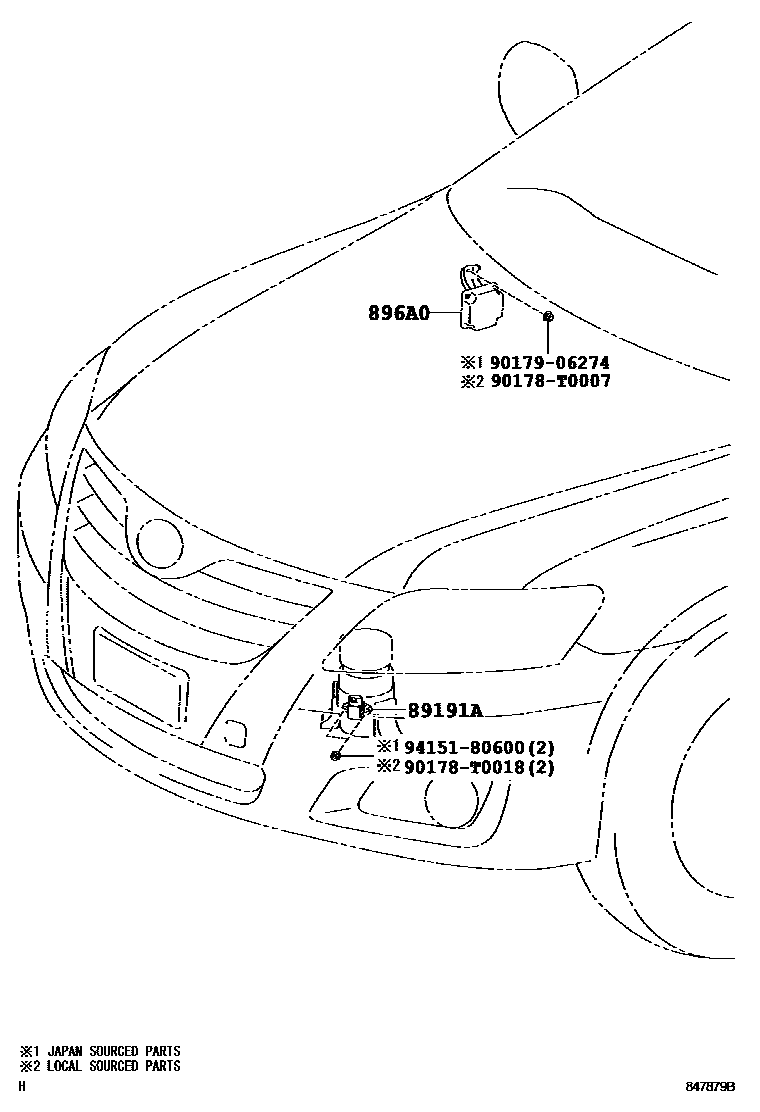 Toyota CAMRY 电子调节悬架 EPC diagram — 847879B