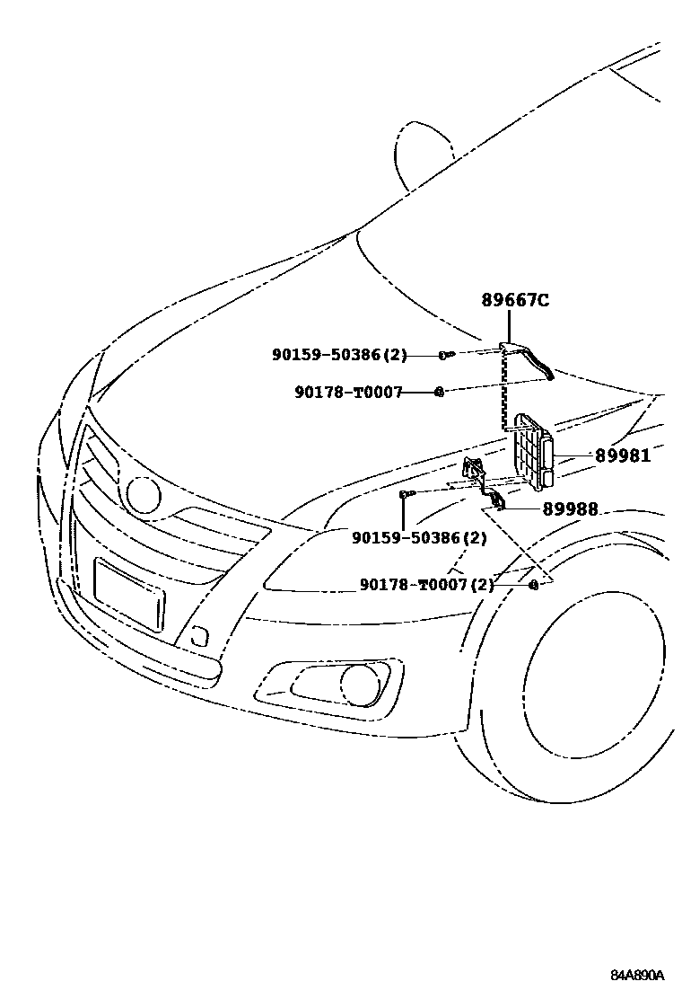 Toyota CAMRY HEV 控制ECU EPC diagram — 84A890A