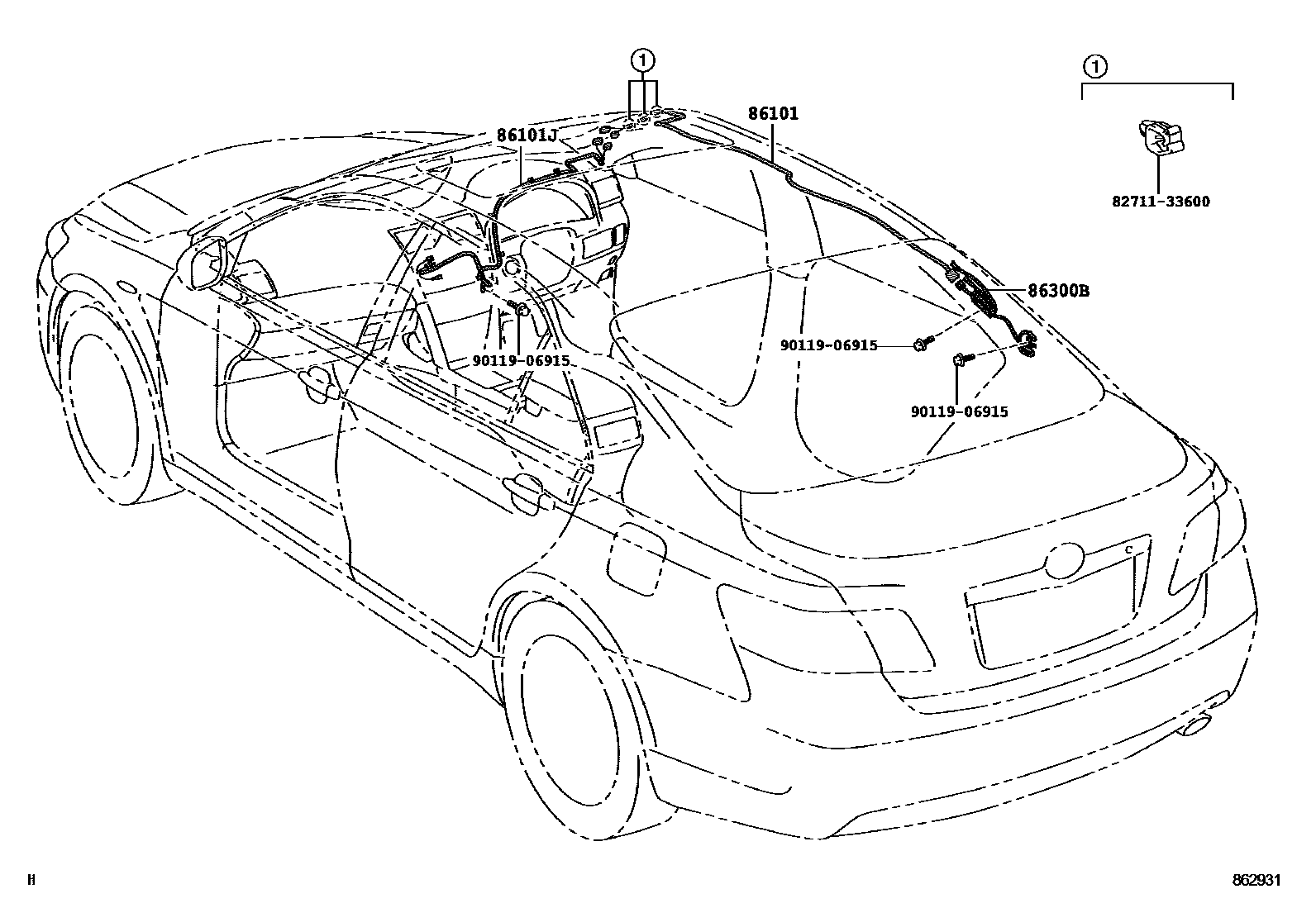 Toyota CAMRY antenna EPC diagram — 862931