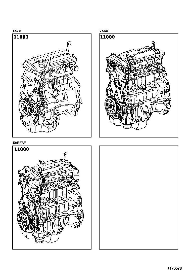 Toyota CAMRY Partial Engine Assembly EPC diagram — 117357B