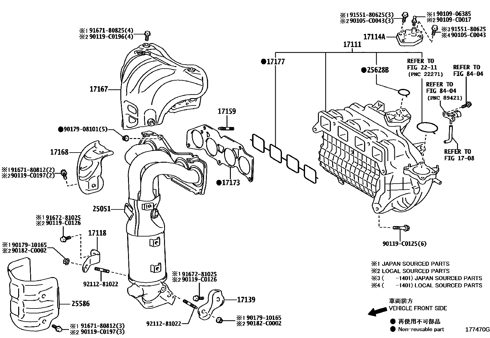 Toyota CAMRY Manifold EPC diagram — 177470G