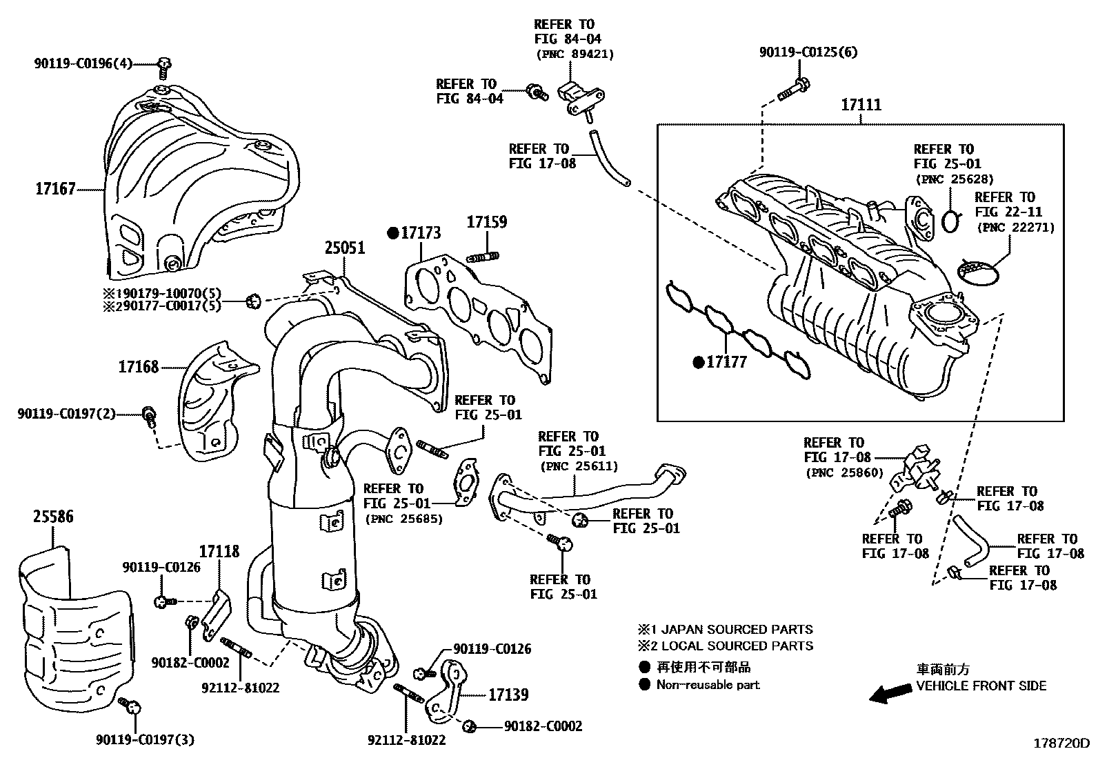 Toyota CAMRY Manifold EPC diagram — 178720D