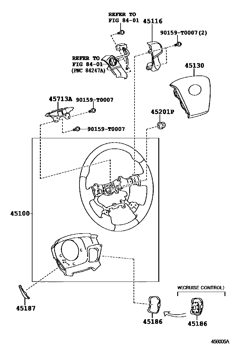 Toyota CAMRY Steering Wheel EPC diagram — 456005A