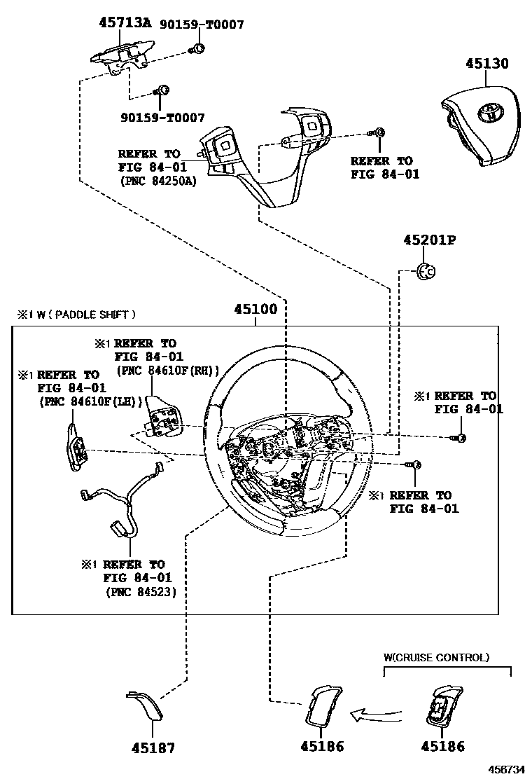 Toyota CAMRY Steering Wheel EPC diagram — 456734