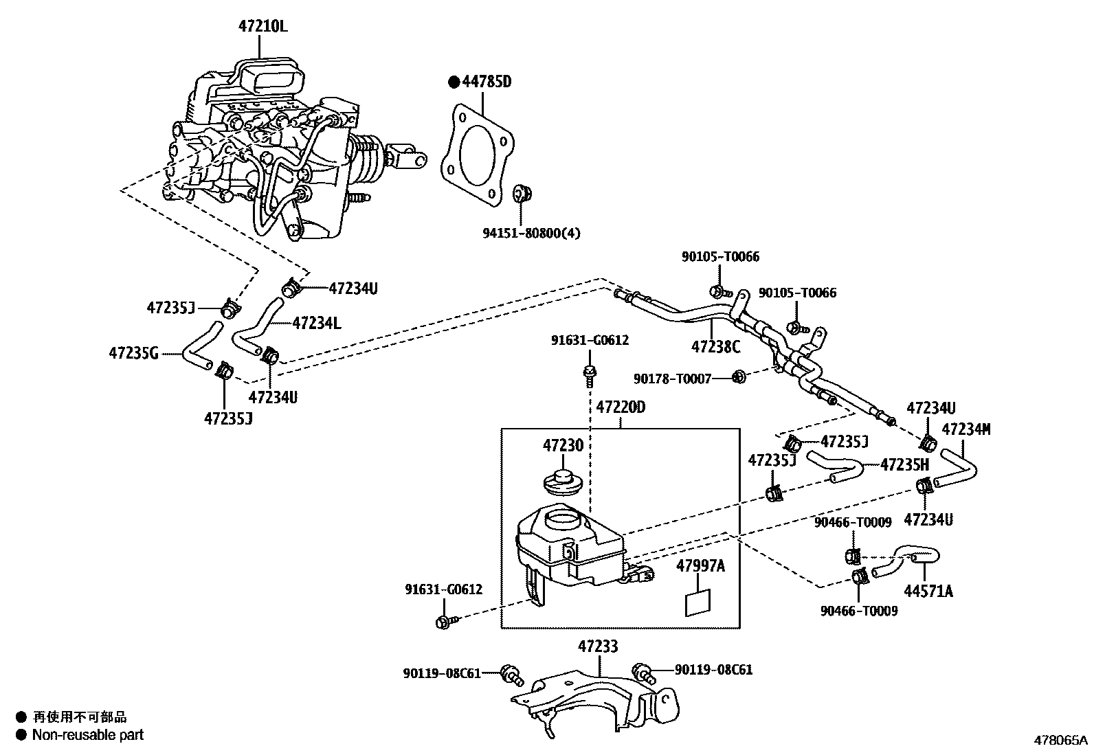 Toyota CAMRY 制动总泵 EPC diagram — 478065A