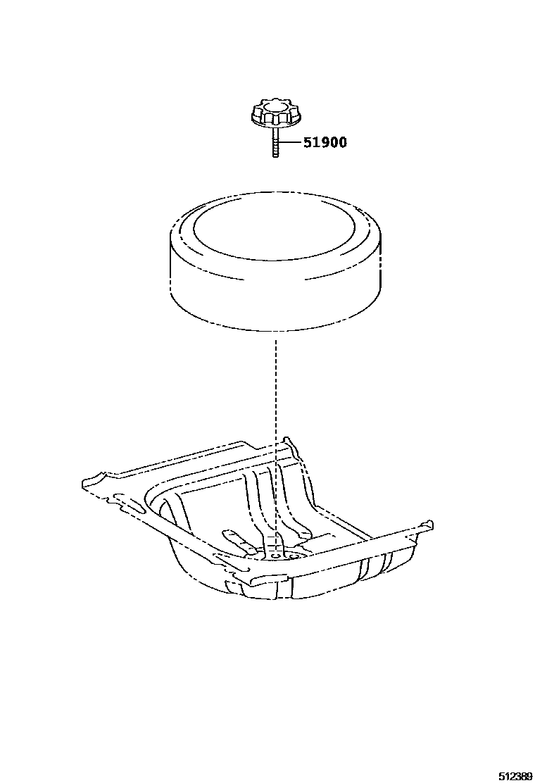 Toyota CAMRY Spare tire rack EPC diagram — 512389