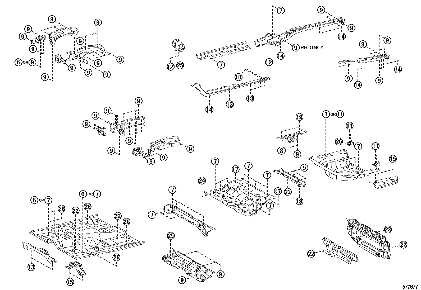 Toyota CAMRY hole plug EPC diagram — 570677