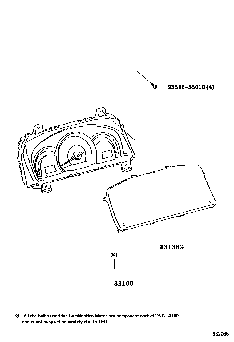 Toyota CAMRY 仪表 EPC diagram — 832066