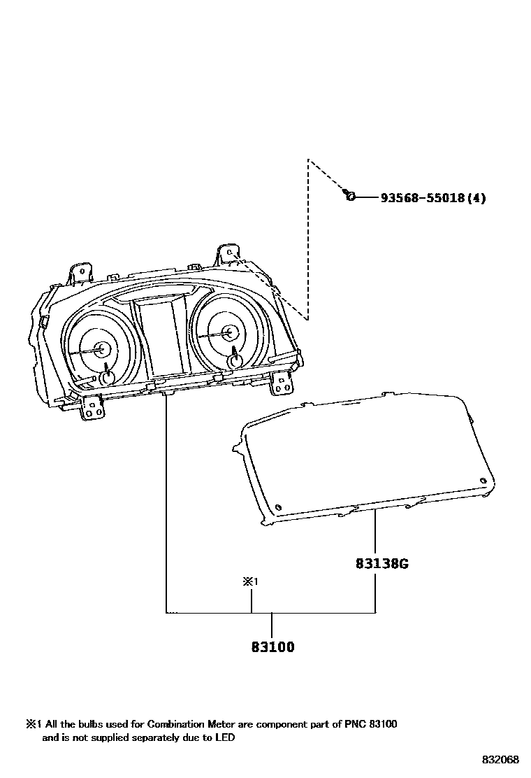 Toyota CAMRY 仪表 EPC diagram — 832068