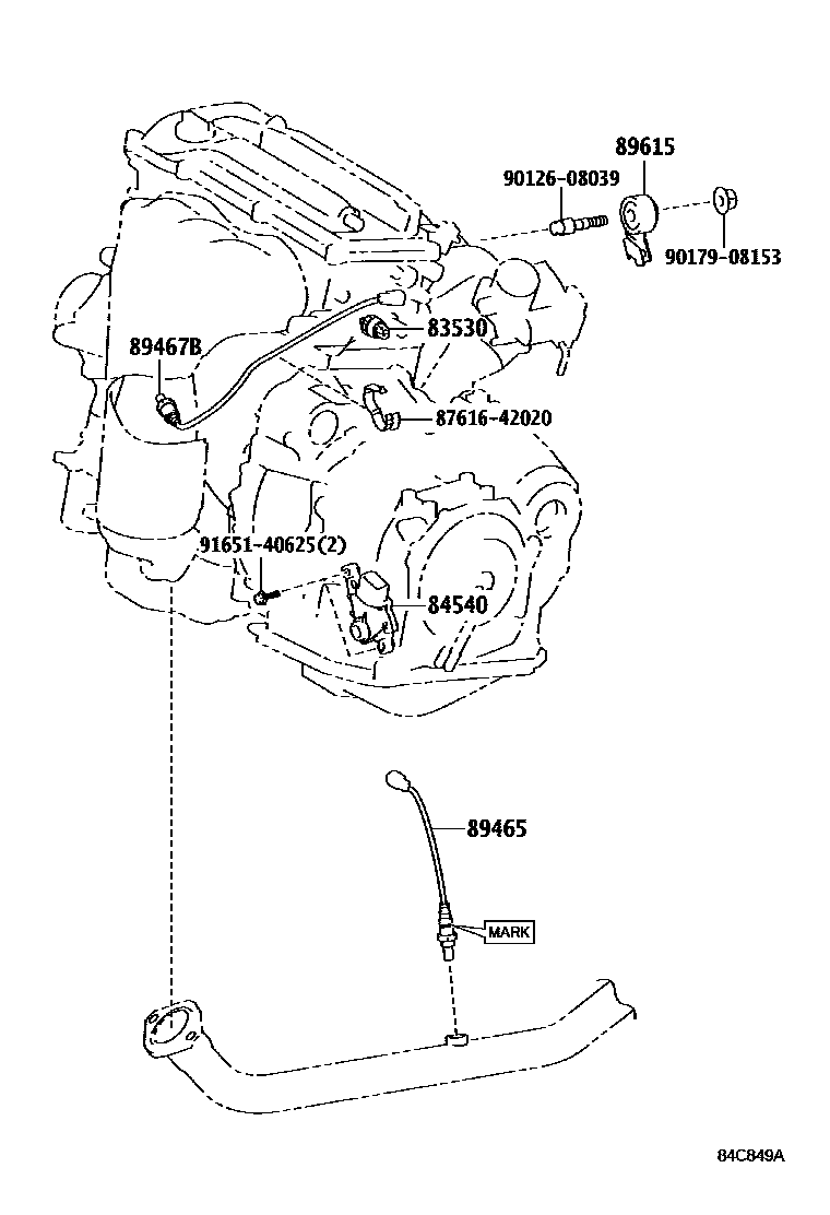 Toyota CAMRY 开关和继电器和ECU EPC diagram — 84C849A