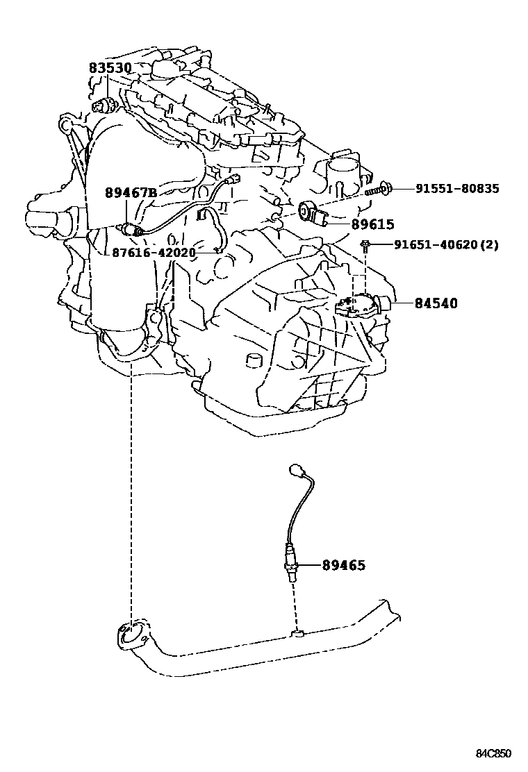 Toyota CAMRY 开关和继电器和ECU EPC diagram — 84C850