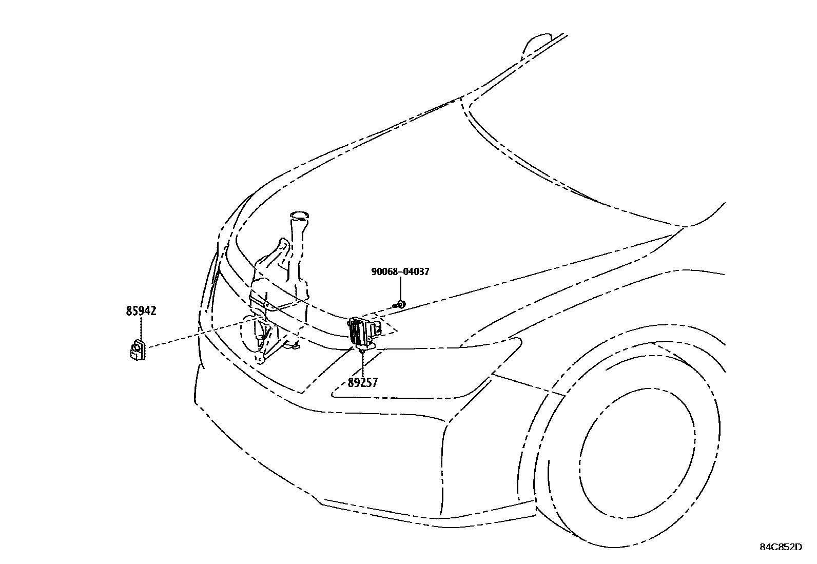 Toyota CAMRY 开关和继电器和ECU EPC diagram — 84C852D