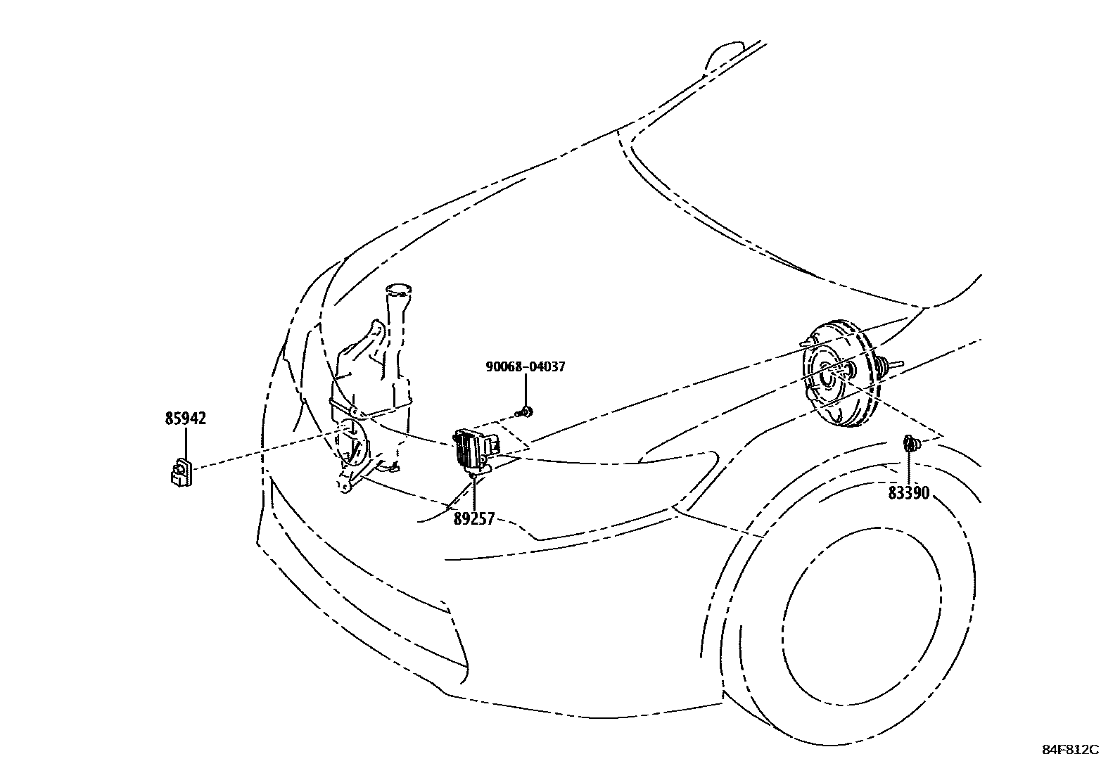 Toyota CAMRY 开关和继电器和ECU EPC diagram — 84F812C