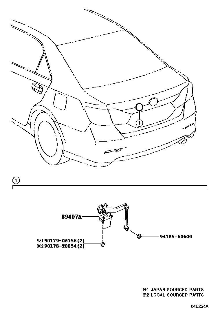 Toyota CAMRY 电子高度控制 EPC diagram — 84E224A