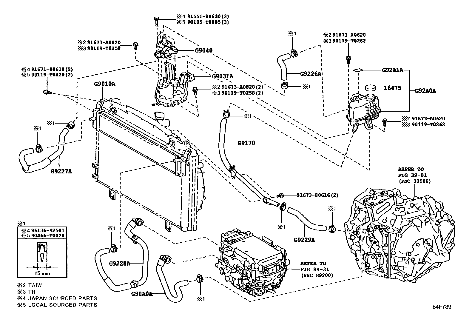 Toyota CAMRY 逆变器冷却系统 EPC diagram — 84F789