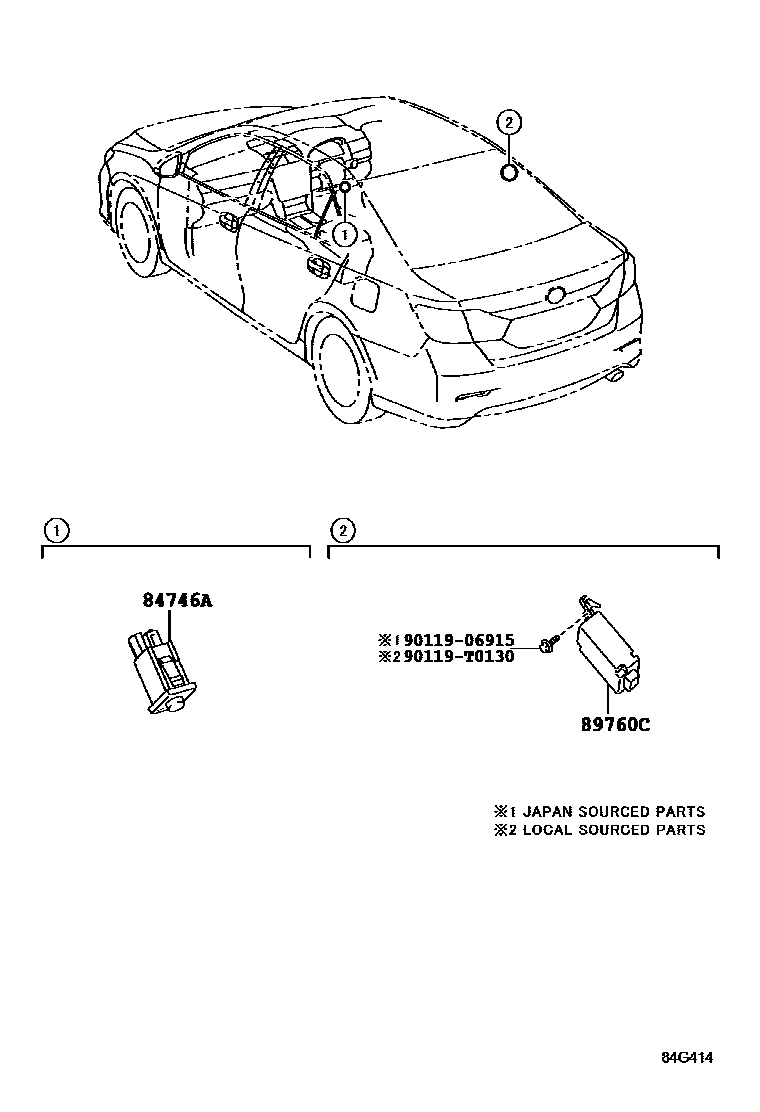 Toyota CAMRY 轮胎压力警告系统 EPC diagram — 84G414