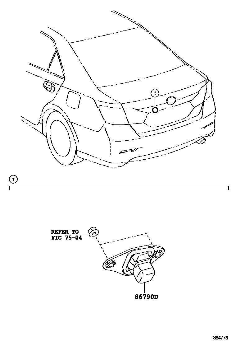 Toyota CAMRY 倒车影像和摄像头 EPC diagram — 864773