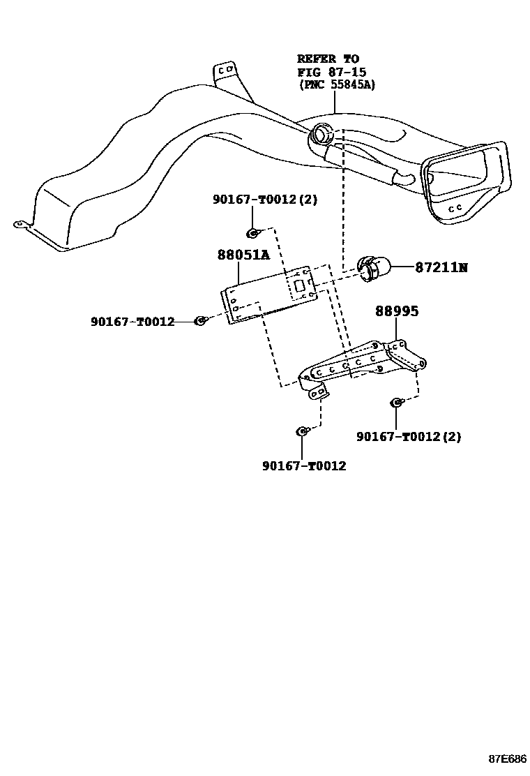Toyota CAMRY 空气净化器或离子发生器 EPC diagram — 87E686