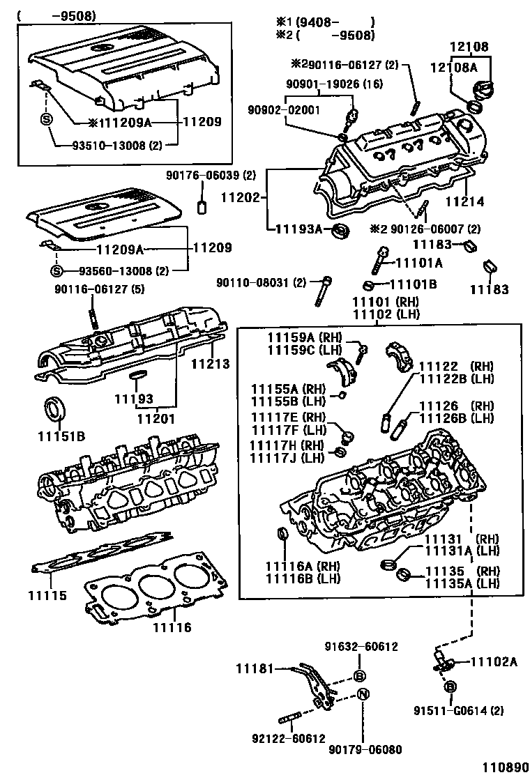 Toyota CAMRY Cylinder Head EPC diagram — 110890