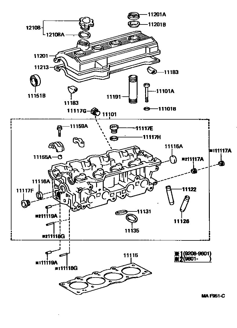 Toyota CAMRY Cylinder Head EPC diagram — MAF951C