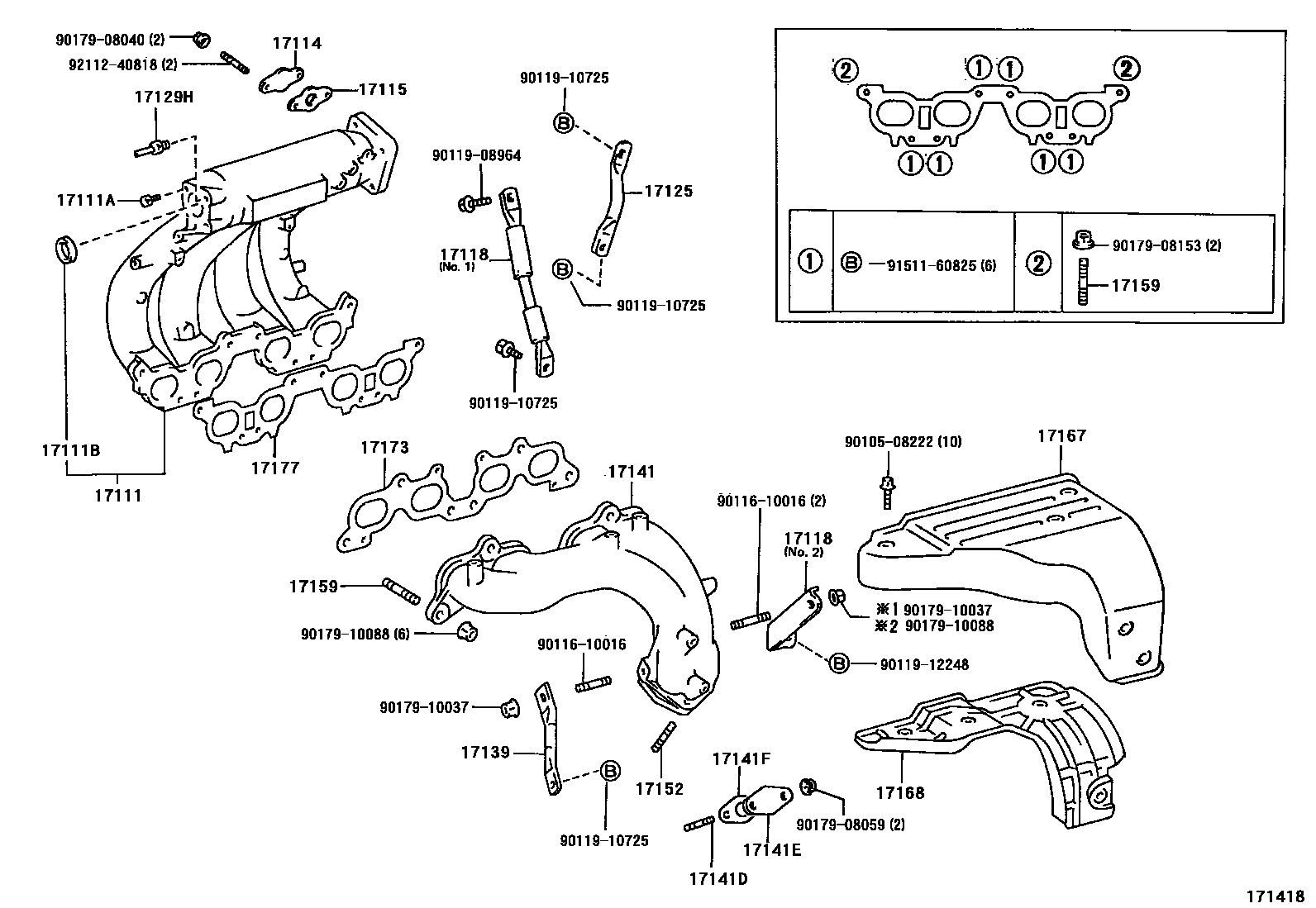Toyota CAMRY Manifold EPC diagram — 171418