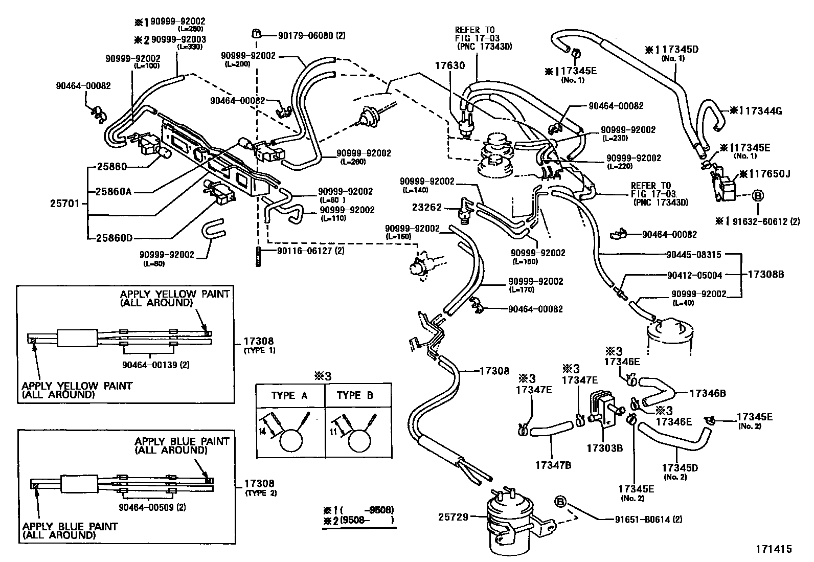 Toyota CAMRY vacuum tube EPC diagram — 171415