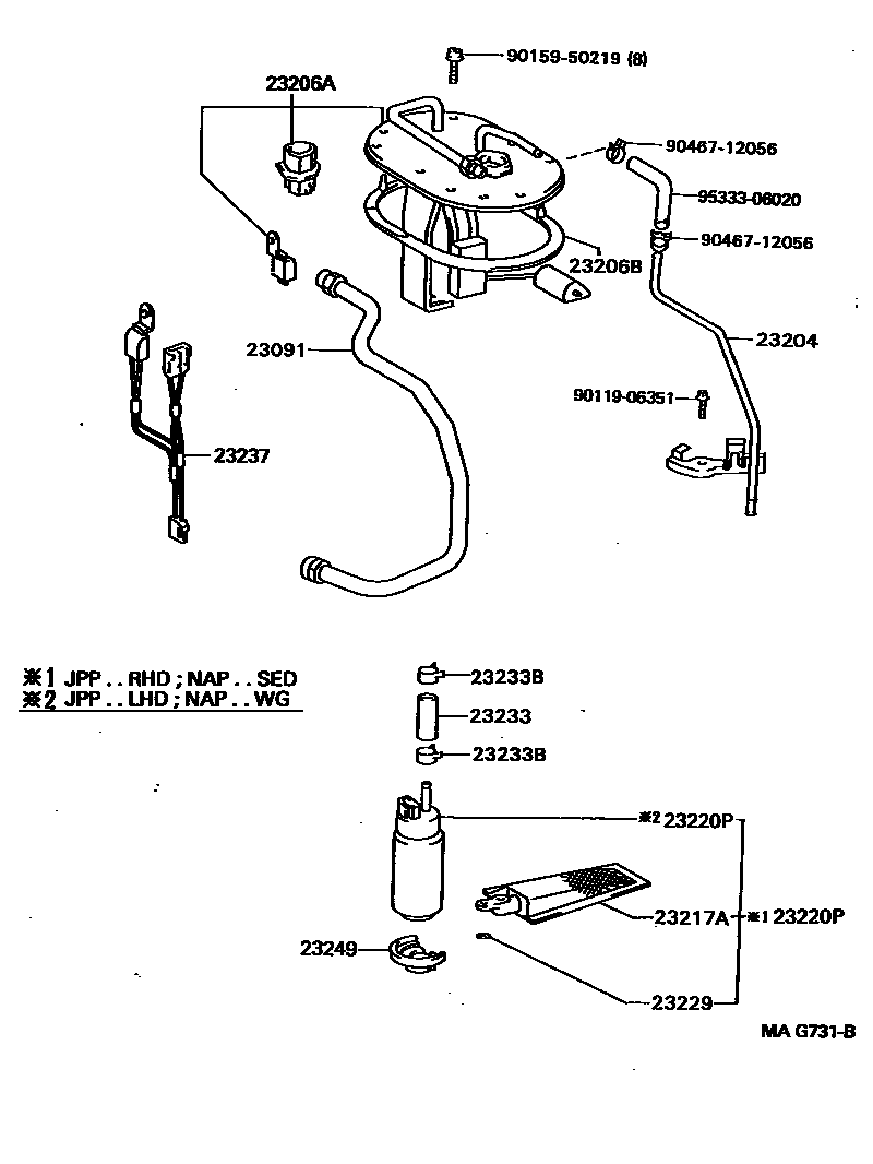 Toyota CAMRY 燃油喷射系统 EPC diagram — MAG731B