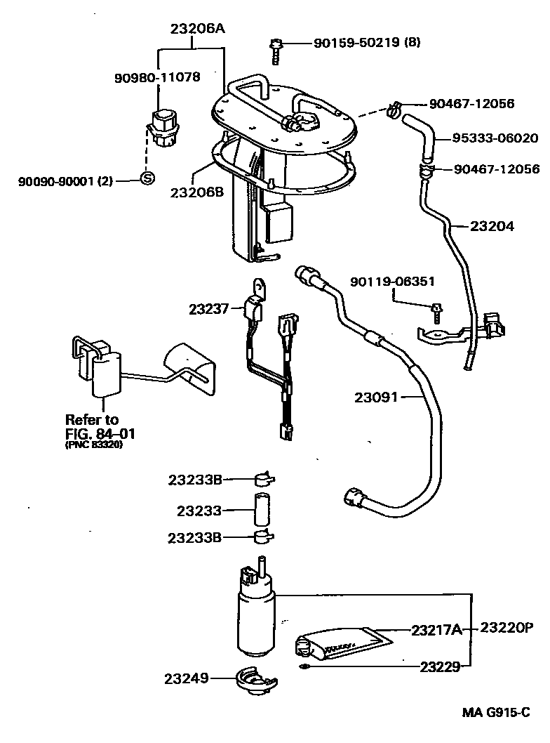Toyota CAMRY 燃油喷射系统 EPC diagram — MAG915C