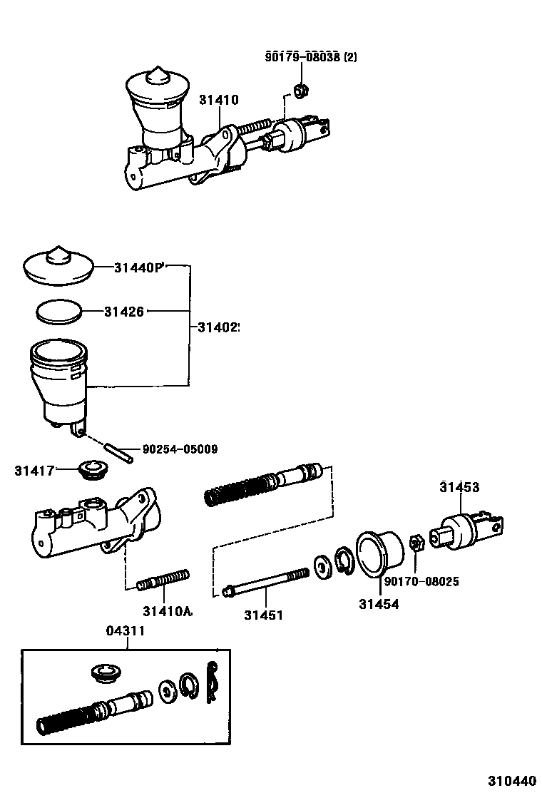 Toyota CAMRY 离合器总泵 EPC diagram — 310440